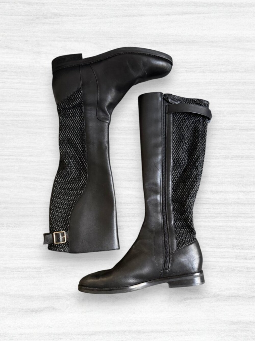 Cole Haan Idah Equestrian Black Leather Tall Riding Boots Women’s 9.5
